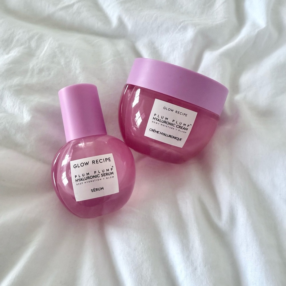 Glow Recipe Plum Plump Serum (80%) and Cream Container
